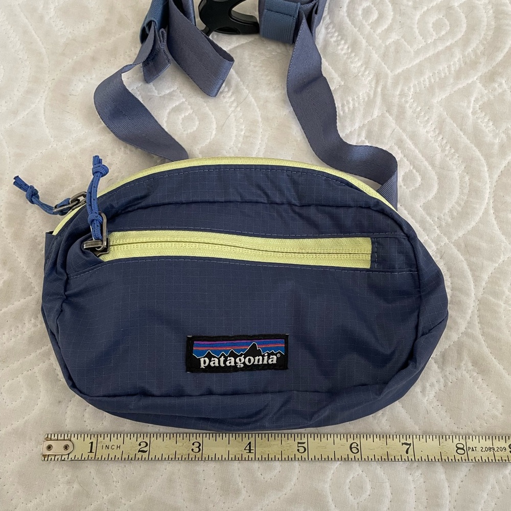 Patagonia Blue and Yellow Ultralight Black Hole Hip Pack